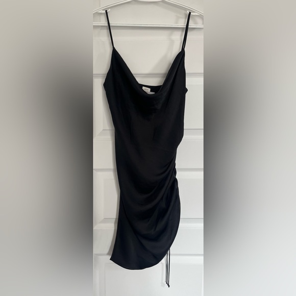 NWT WILFRED ARITZIA Sestina slip asymmetrical ruched dress wear two ways (Black) - Picture 4 of 13